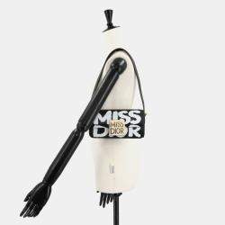 Christian Dior Black/White Calfskin Graffiti Printed Miss Dior Flap Bag
