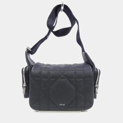 Christian Dior Black Leather Quilted Handbag
