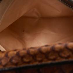 Dior Brown/Peach Fabric and Python Ballet Hobo