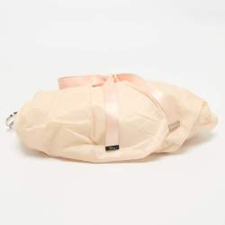 Dior Brown/Peach Fabric and Python Ballet Hobo