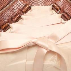 Dior Brown/Peach Fabric and Python Ballet Hobo