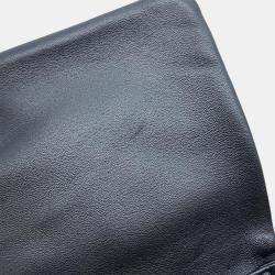 Dior Black Leather Caro Star Studded Flap Wallet On Chain 