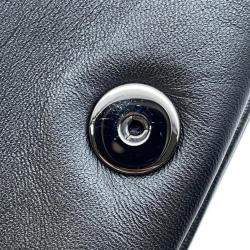 Dior Black Leather Caro Star Studded Flap Wallet On Chain 