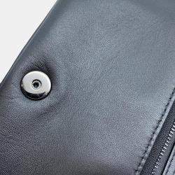 Dior Black Leather Caro Star Studded Flap Wallet On Chain 