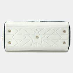 Dior White/Navy Leather Rubber Small Vibe Bowling Bag 