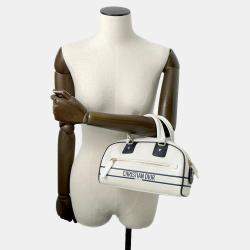 Dior White/Navy Leather Rubber Small Vibe Bowling Bag 