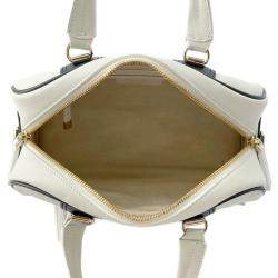 Dior White/Navy Leather Rubber Small Vibe Bowling Bag 