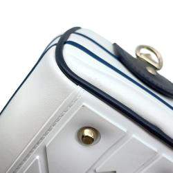 Dior White/Navy Leather Rubber Small Vibe Bowling Bag 