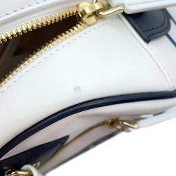 Dior White/Navy Leather Rubber Small Vibe Bowling Bag 