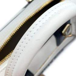 Dior White/Navy Leather Rubber Small Vibe Bowling Bag 