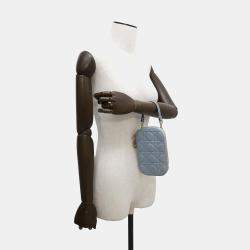 Dior Cloud Blue Lambskin Cannage Lady Dior Phone Holder Shoulder Bag