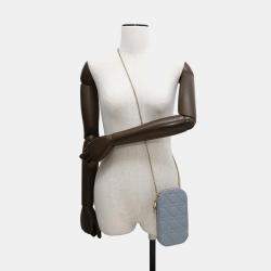 Dior Cloud Blue Lambskin Cannage Lady Dior Phone Holder Shoulder Bag