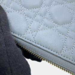 Dior Cloud Blue Lambskin Cannage Lady Dior Phone Holder Shoulder Bag