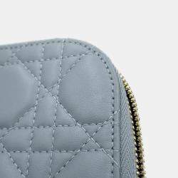 Dior Cloud Blue Lambskin Cannage Lady Dior Phone Holder Shoulder Bag