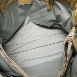 Pre Owned Dior Cream Cannage Patent Leather Large Soft Lady Dior Shopper Tote