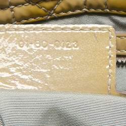 Pre Owned Dior Cream Cannage Patent Leather Large Soft Lady Dior Shopper Tote