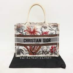 Dior Multicolor Toile De Jouy Tropicalia Embroidered Canvas Medium Book Tote