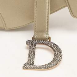 Pre Owned Dior Olive Satin Mini Saddle Bag