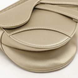 Pre Owned Dior Olive Satin Mini Saddle Bag