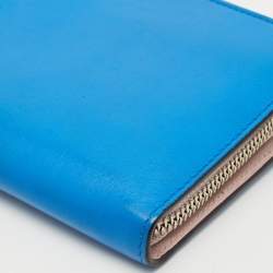 Dior Blue Leather Diorissimo Voyageur Zip Wallet