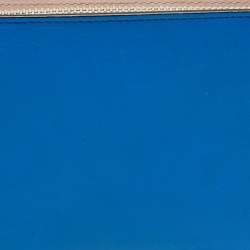 Dior Blue Leather Diorissimo Voyageur Zip Wallet
