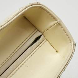 Pre Owned Dior Off White Cannage Patent Leather Large Lady Dior Tote