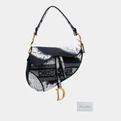 Dior Black Canvas Embroidered Tie Dye Saddle Bag