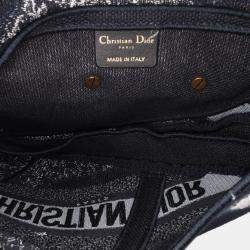 Dior Black Canvas Embroidered Tie Dye Saddle Bag