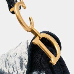 Dior Black Canvas Embroidered Tie Dye Saddle Bag