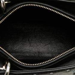 Pre Owned Dior Black Medium Calfskin Embroidered Flower Lady Dior