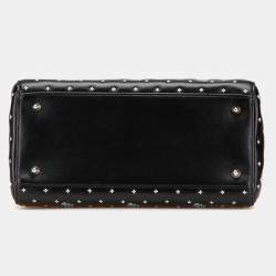 Pre Owned Dior Black Medium Calfskin Embroidered Flower Lady Dior