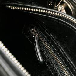 Pre Owned Dior Black Medium Calfskin Embroidered Flower Lady Dior