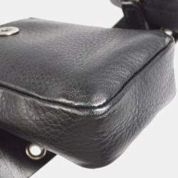 Dior Black Leather Twin Pochette Belt Bum Bag