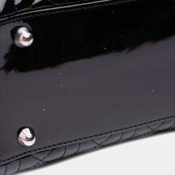 Dior Black Large Patent Cannage Lady Dior