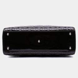 Dior Black Large Patent Cannage Lady Dior