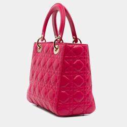 Dior Pink Medium Lambskin Cannage Lady Dior