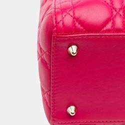Dior Pink Medium Lambskin Cannage Lady Dior