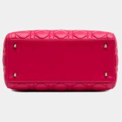 Dior Pink Medium Lambskin Cannage Lady Dior