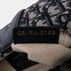 Dior Beige/Blue Mini Oblique Canvas Saddle Bag
