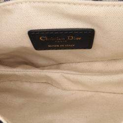 Dior Beige/Blue Mini Oblique Canvas Saddle Bag