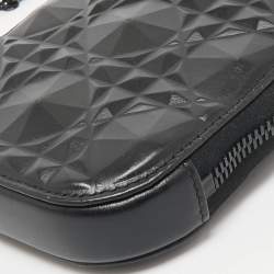 Pre Owned Dior Black Diamond Cannage Leather Lady Dior Call'in Dior Phone Holder Crossbody Bag