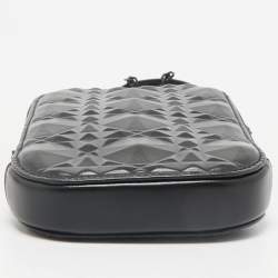 Pre Owned Dior Black Diamond Cannage Leather Lady Dior Call'in Dior Phone Holder Crossbody Bag