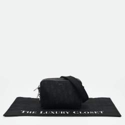 Pre Owned Dior Black Oblique Nylon Double Zip Crossbody Bag