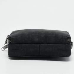 Pre Owned Dior Black Oblique Nylon Double Zip Crossbody Bag
