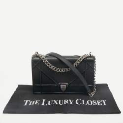Dior Black Leather Medium Diorama Shoulder Bag