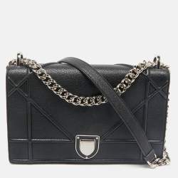 Dior Black Leather Medium Diorama Shoulder Bag
