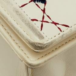 Dior Off White Cannage Stitched Leather Large Diorama Flap Shoulder Bag