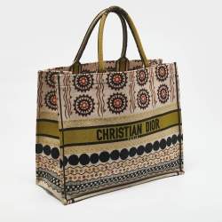 Dior Multicolor Forte Dei Marmi Embroidered Canvas Large Book Tote