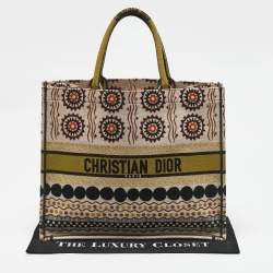 Dior Multicolor Forte Dei Marmi Embroidered Canvas Large Book Tote