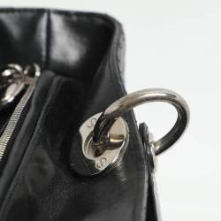 Pre Owned Dior Black Cannage Leather Large Lady Dior Tote